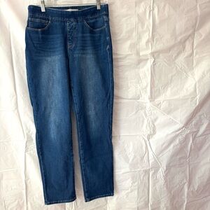 NWOT Soft Surroundings Jeans High Rise pull on jeggings straight leg. SZ M